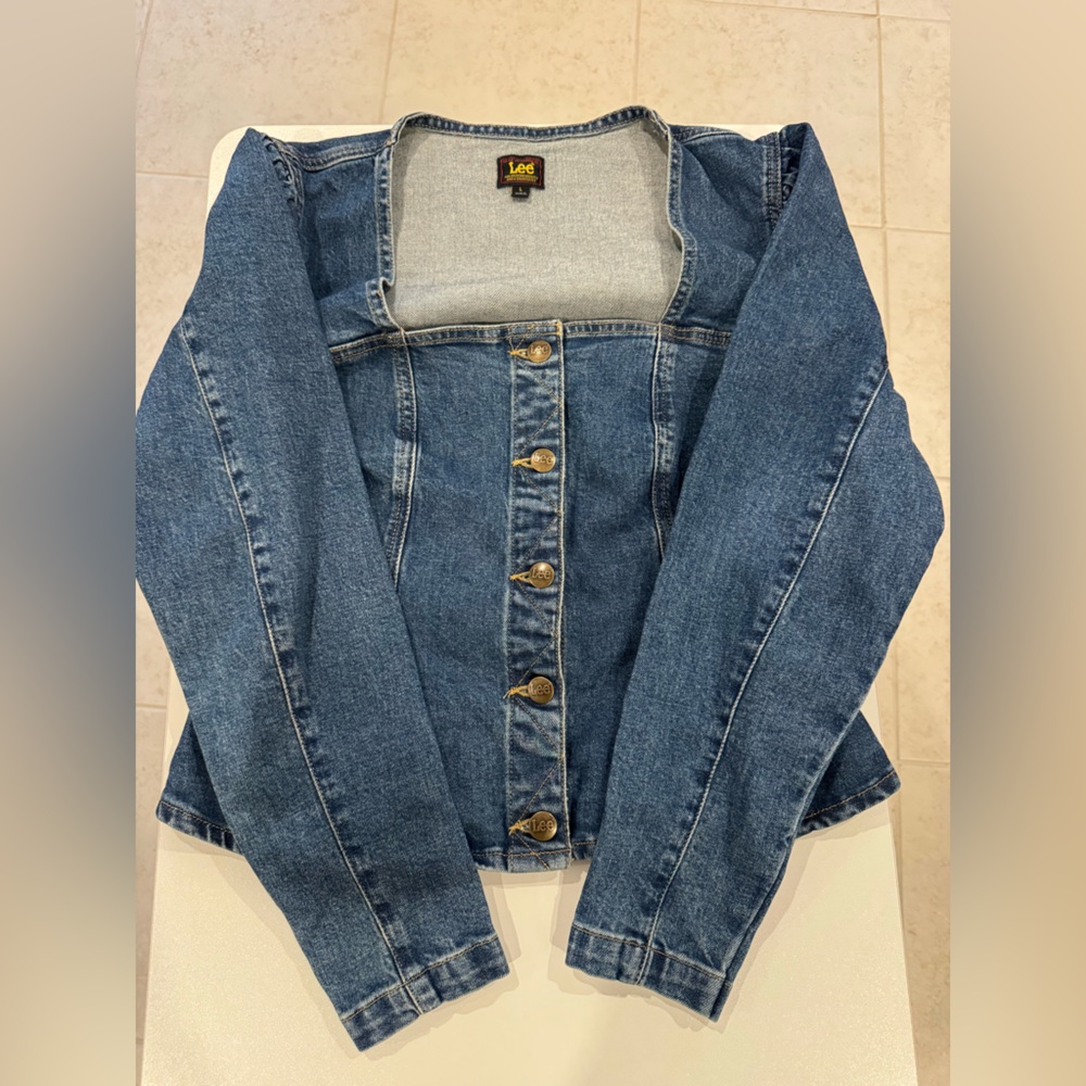 Lee Medium Blue Denim Top with Gold Buttons
